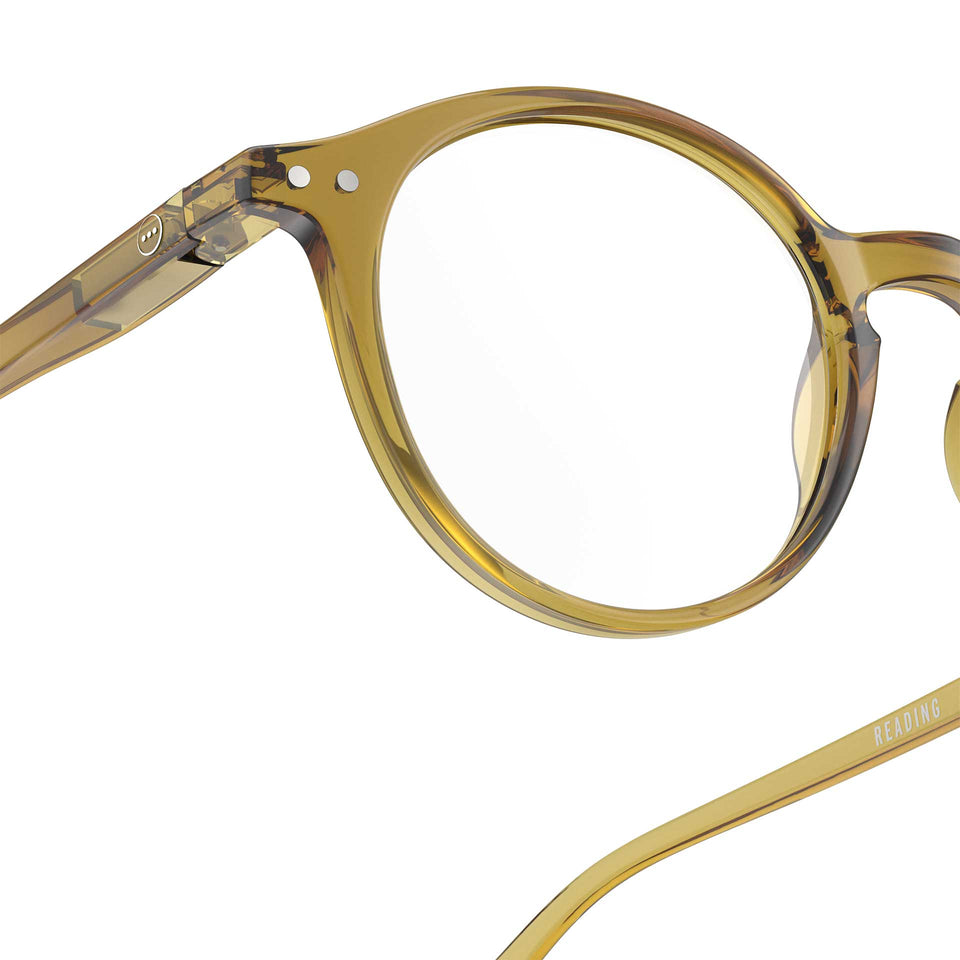a pair of transparent clear green brown reading glasses from izipizi France