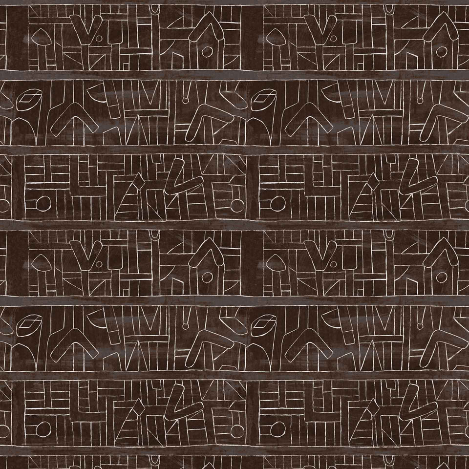 Bushoong Kuba cloth inspired African pattern wallpaper