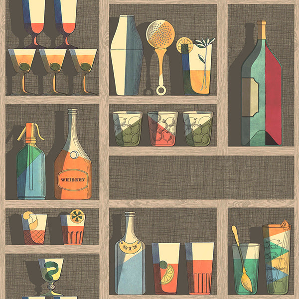 Fornasetti Cocktails - Multi Wallpaper by Cole & Son