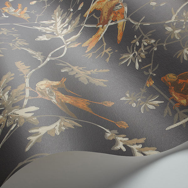 Hummingbirds in Charcoal & Ginger Wallpaper by Cole & Son