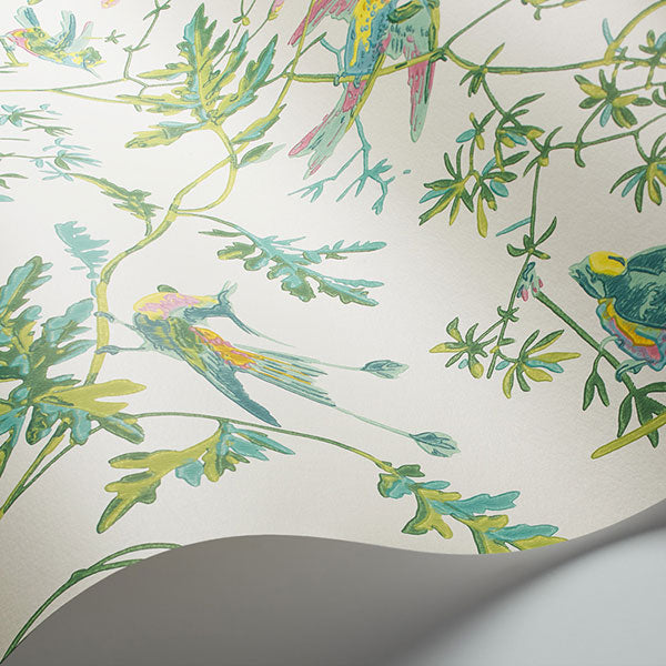 Hummingbirds in Green & Pink Wallpaper by Cole & Son