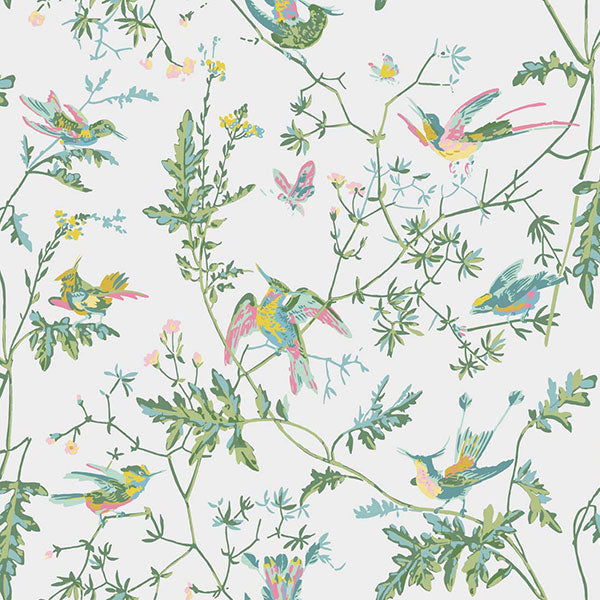 Hummingbirds in Green & Pink Wallpaper by Cole & Son