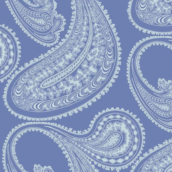 Rajapur Flock in Blue & White Wallpaper by Cole & Son
