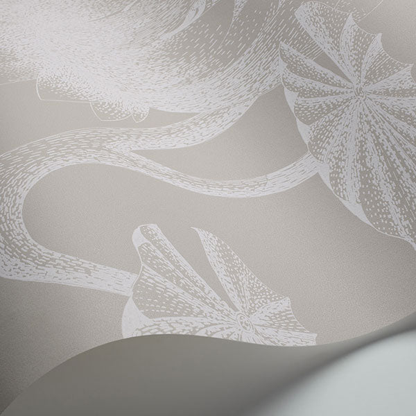 Lily in White & Grey Wallpaper by Cole & Son