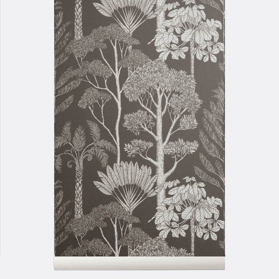 Trees Wallpaper - Brown Grey by Ferm Living x Katie Scott