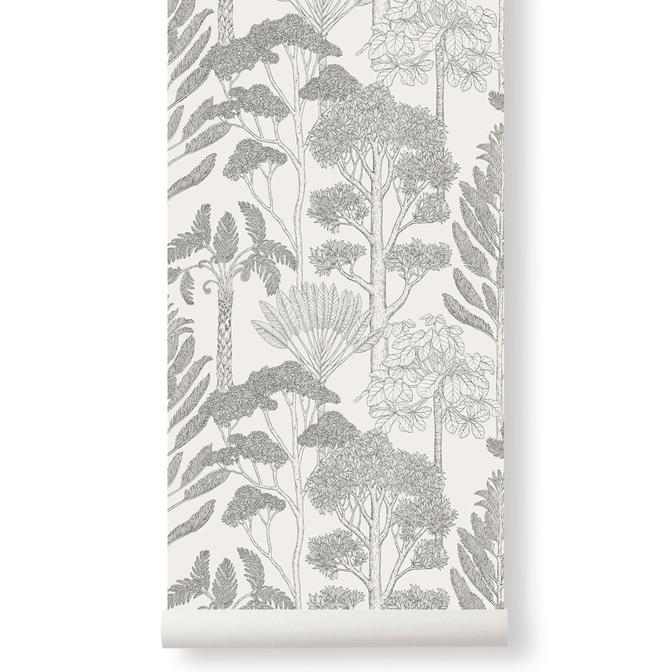 Trees Wallpaper - Off White by Ferm Living x Katie Scott
