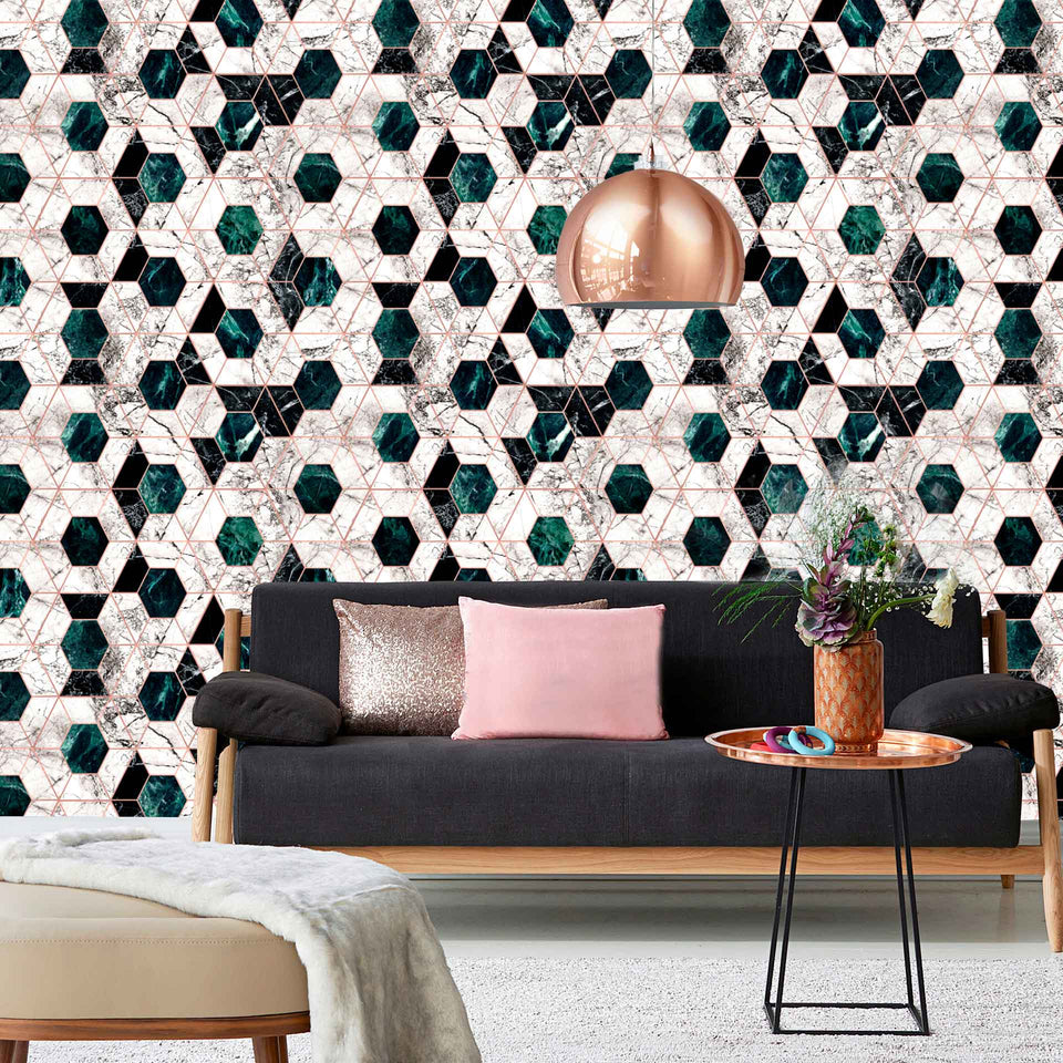 Hexa Metallic Wallpaper by MINDTHEGAP