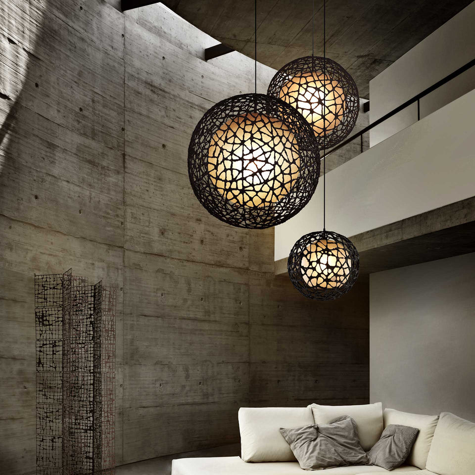 C-U C-Me Round Hanging Lamp Small by Kenneth Cobonpue