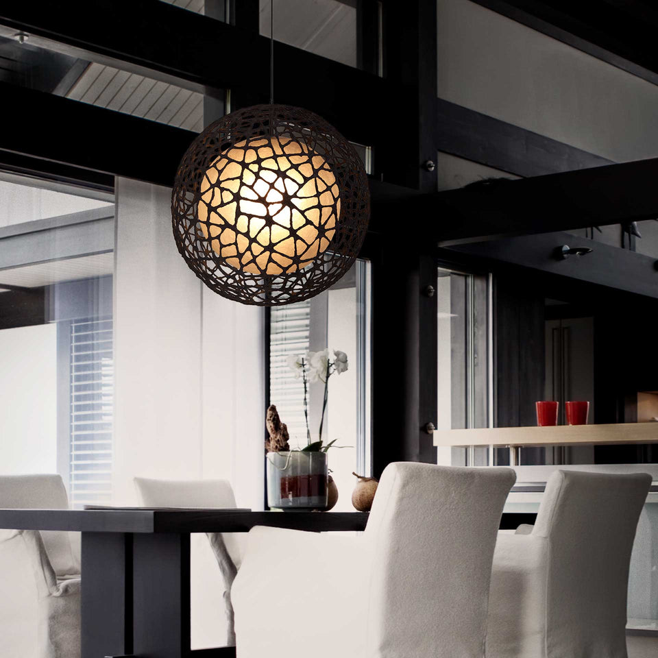 C-U C-Me Round Hanging Lamp Small by Kenneth Cobonpue