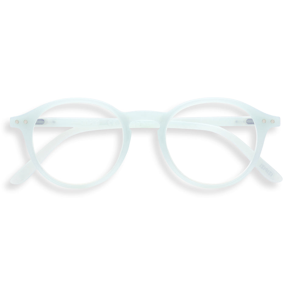 a pair of light blue reading glasses from izipizi France