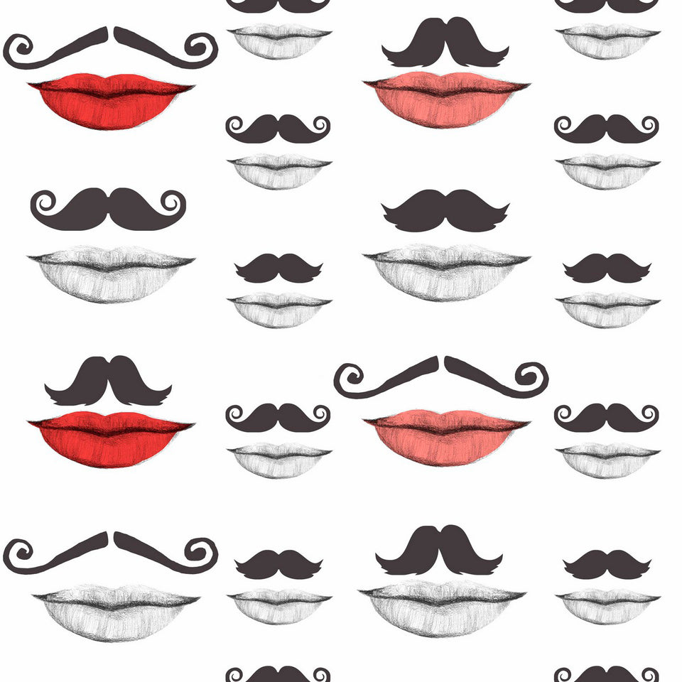 Moustache And Lips Wallpaper by MINDTHEGAP