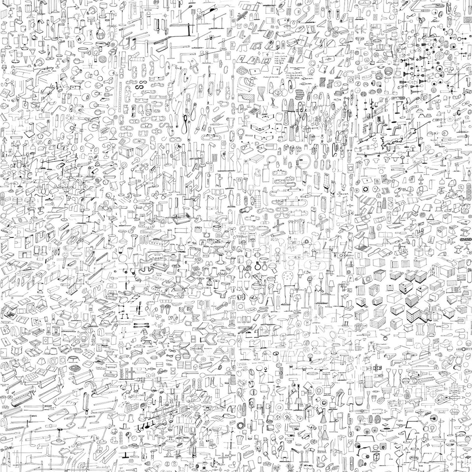 Sketches NPO-01 Monochrome Wallpaper by Neil Poulton + NLXL