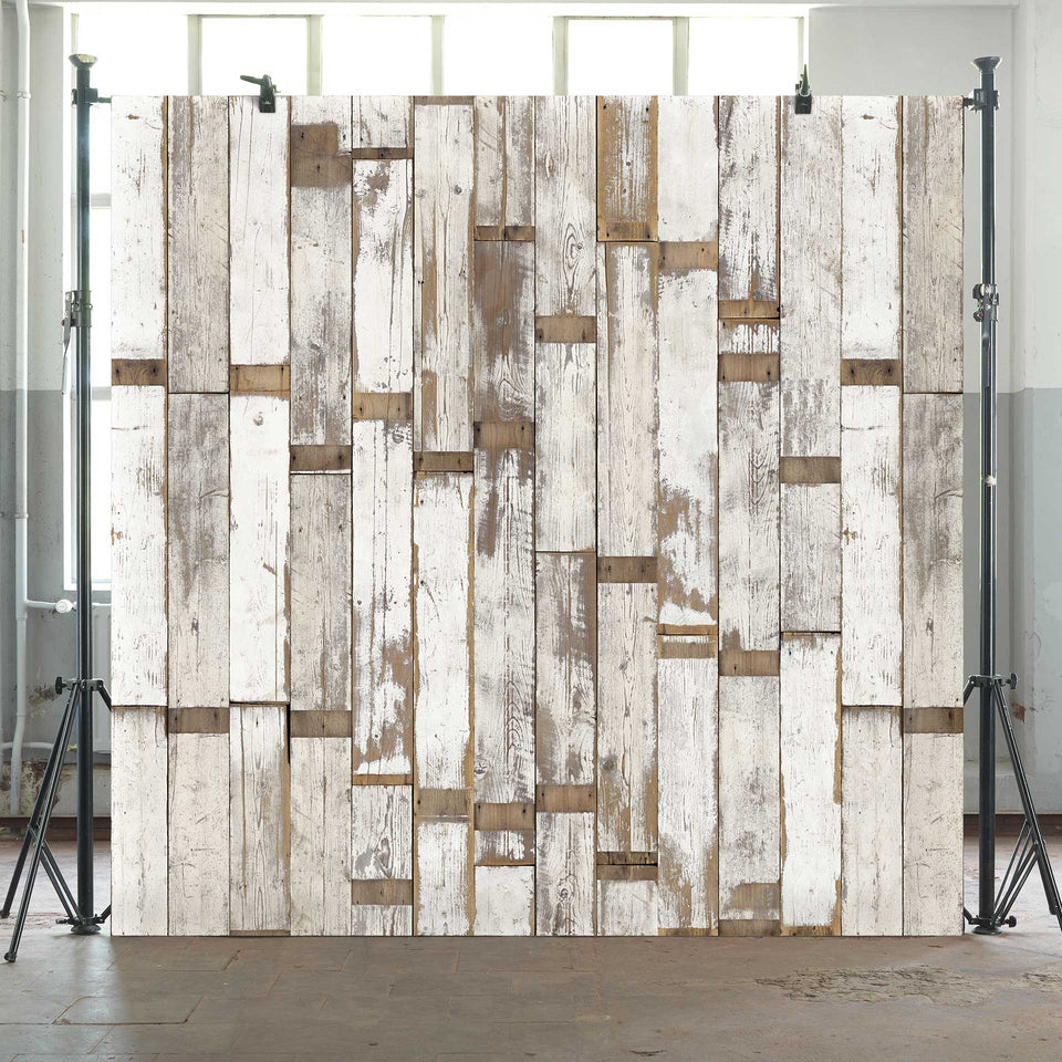 White PHE-02 Scrapwood Wallpaper by Piet Hein Eek + NLXL