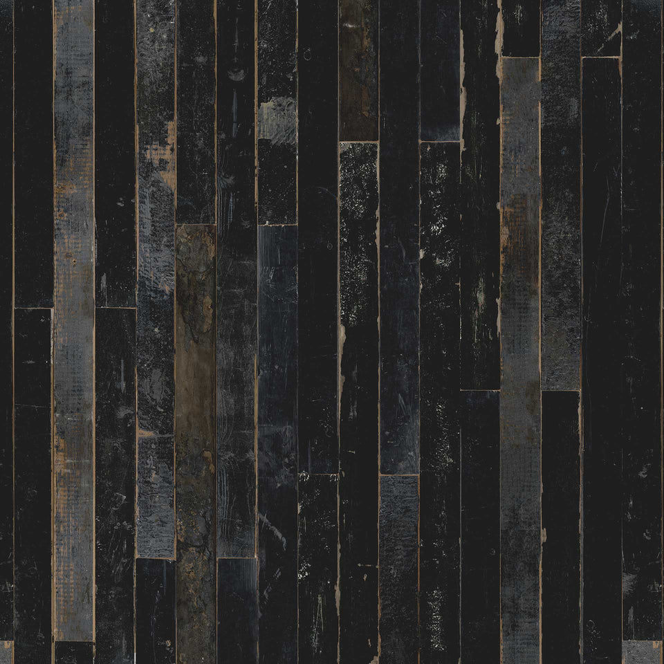 Black PHE-05 Scrapwood Wallpaper by Piet Hein Eek + NLXL