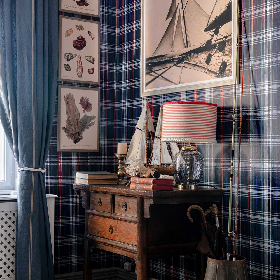 Seaport Plaid Wallpaper by MIND THE GAP