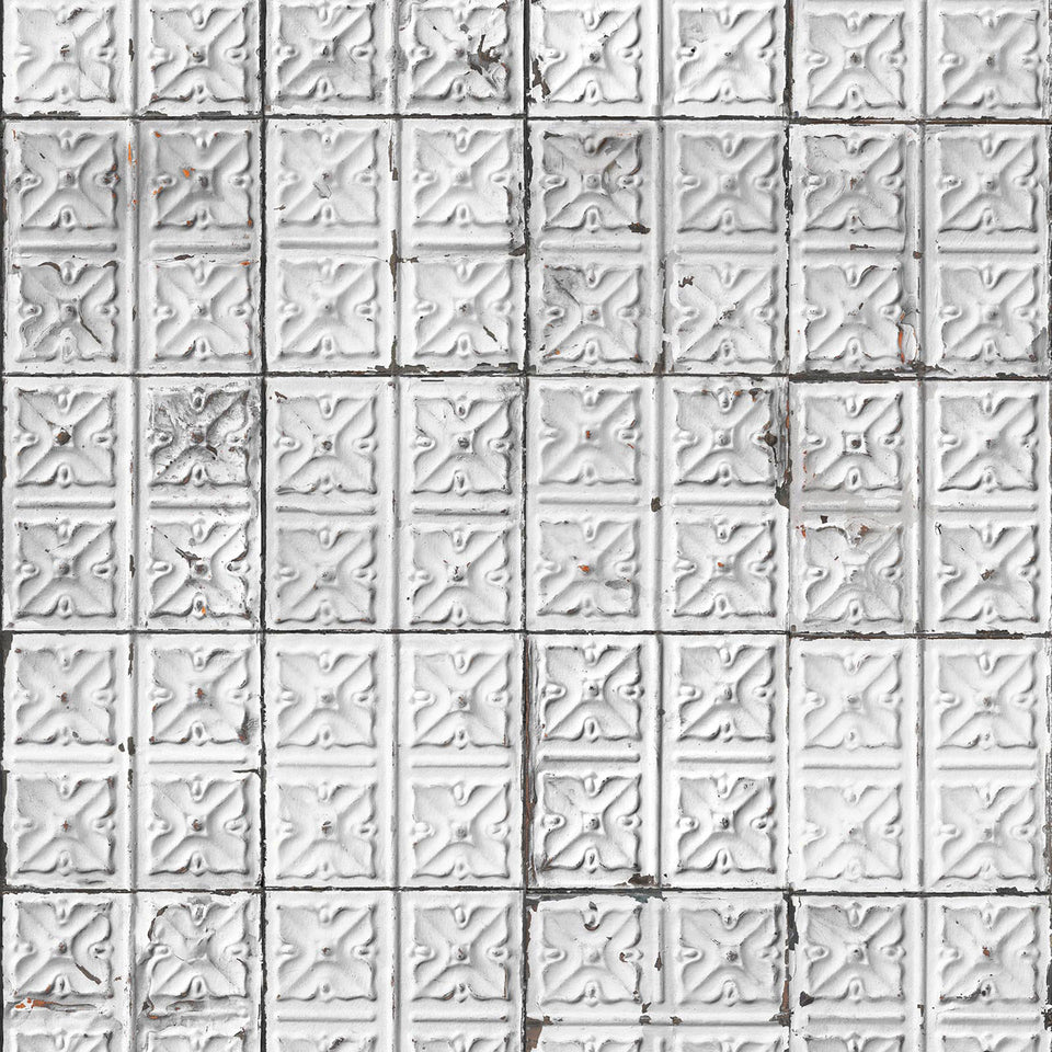 Small Grey TIN-04 Brooklyn Tins Wallpaper by Merci + NLXL