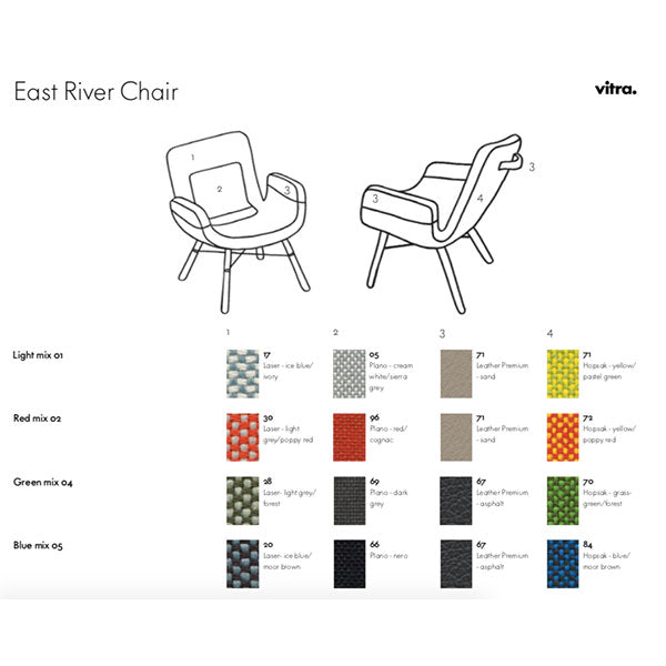 East River Chair Blue Mix 05 by Hella Jongerius