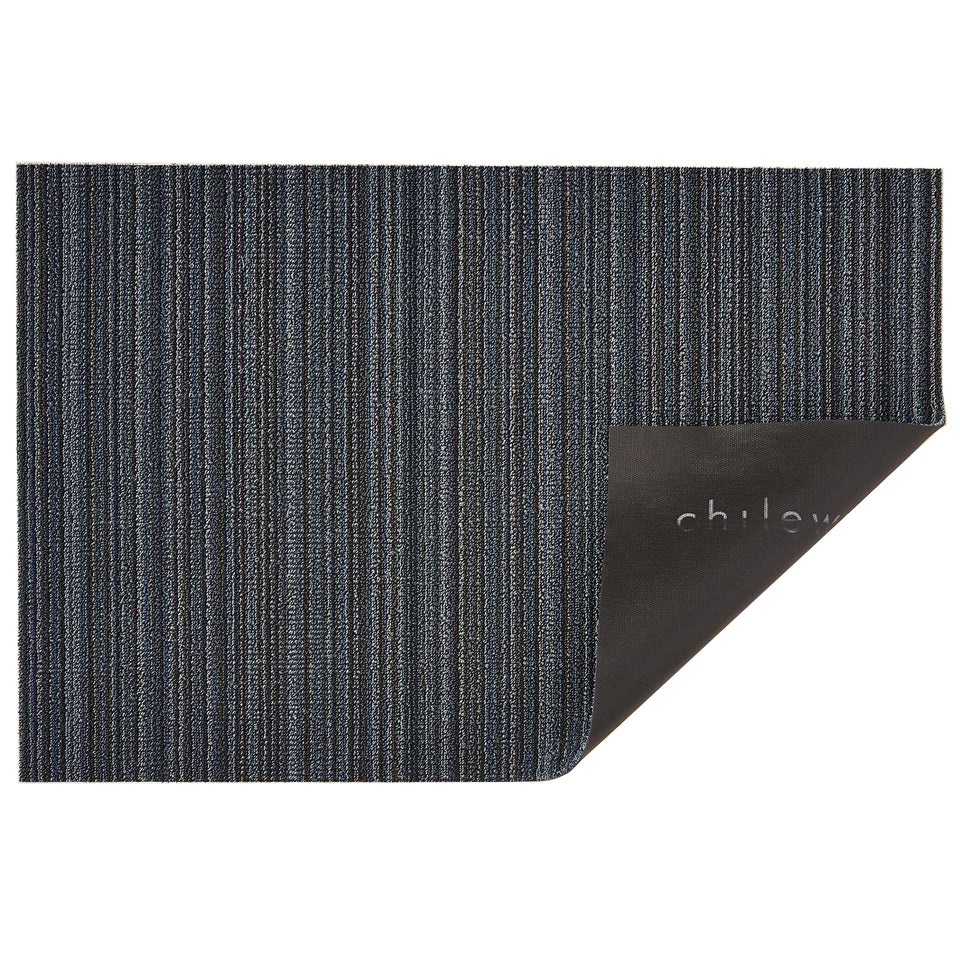Blue Skinny Stripe Shag Mat by Chilewich