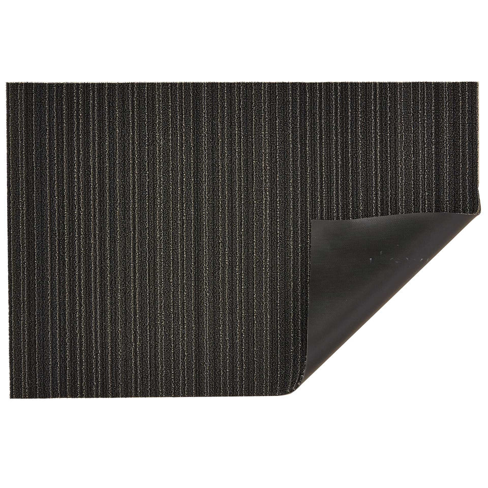 Steel Skinny Stripe Shag Mat by Chilewich