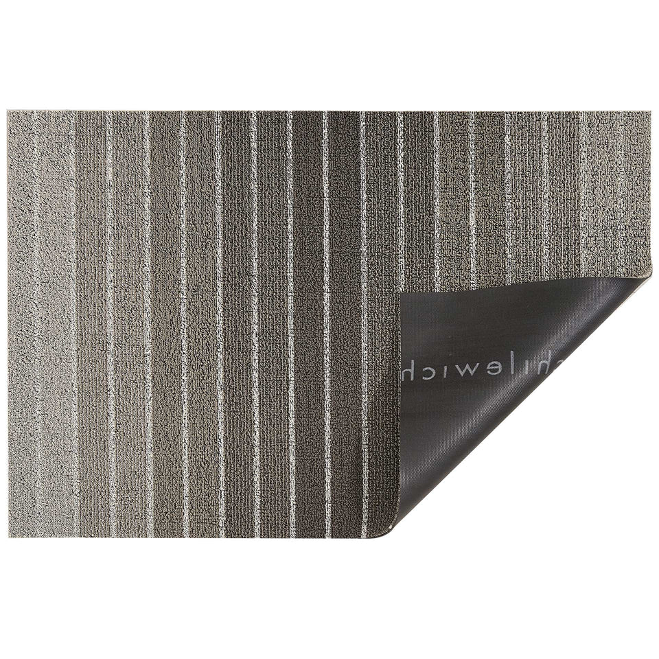 Taupe Block Stripe Shag Mat by Chilewich