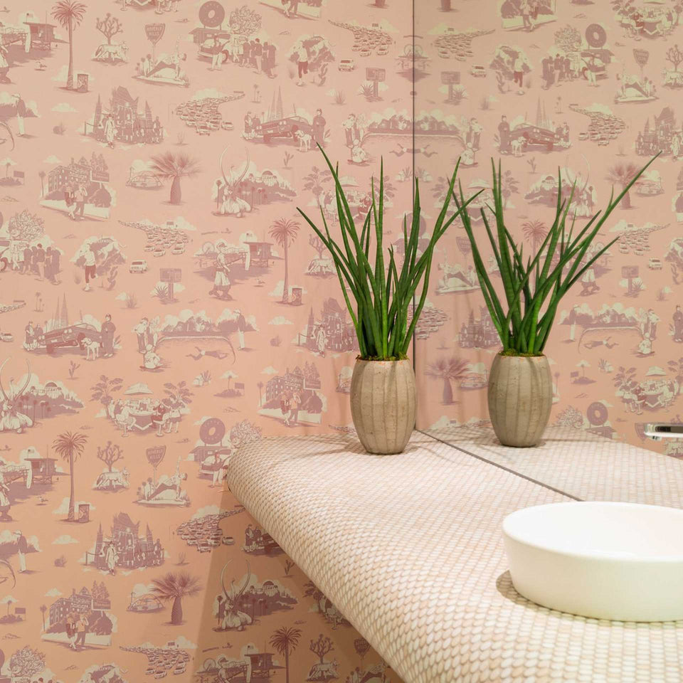Los Angeles Toile Removable Wallpaper by Flavor Paper