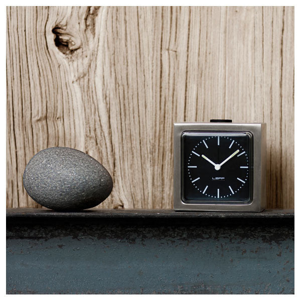 Steel Black Index Block Alarm Clock by Leff Amsterdam – Vertigo Home