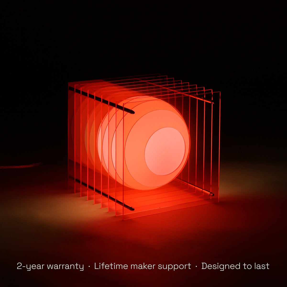 Table Lamp Lop Big Square In Pink Acrylic