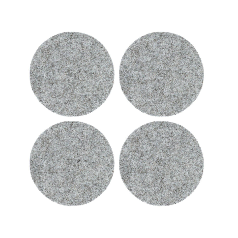 Bierfilzl Merino Wool Felt Round Coaster 4 Pack Granite