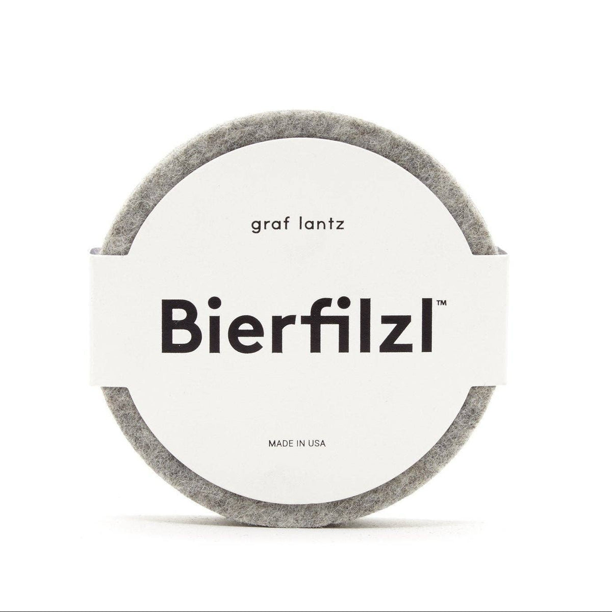Bierfilzl Merino Wool Felt Round Coaster 4 Pack Granite
