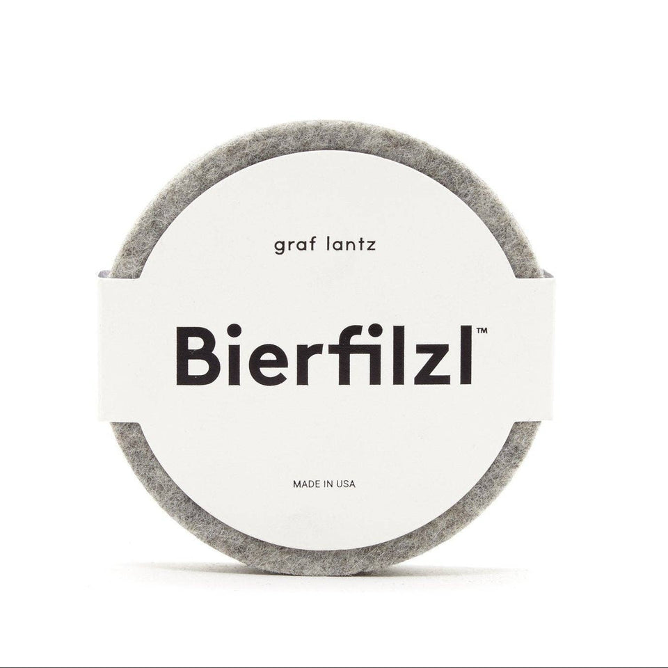 Bierfilzl Merino Wool Felt Round Coaster 4 Pack Granite