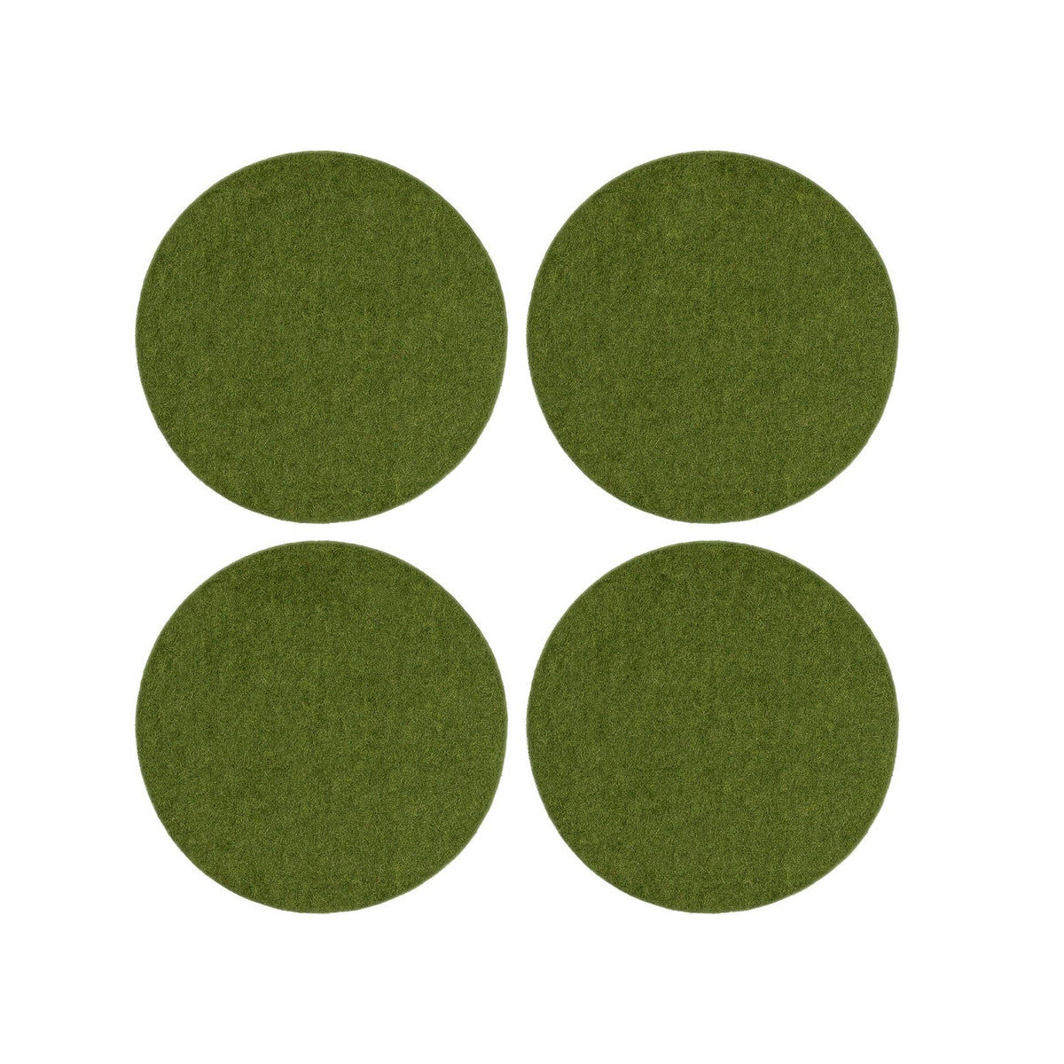 Bierfilzl Merino Wool Felt Round Coaster 4 Pack Loden Green