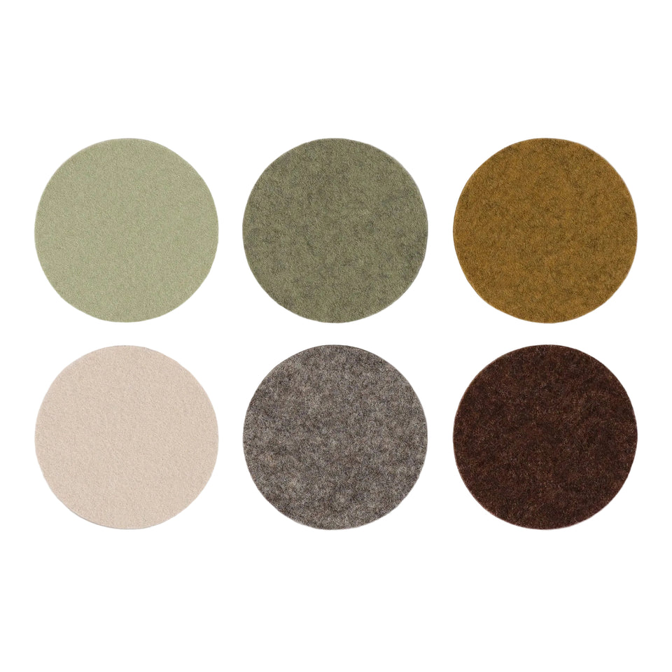 Bierfilzl Merino Wool Round Coaster Multi 6 Pack - Homestead