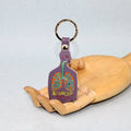 Breathe Leather Keychain in Grape
