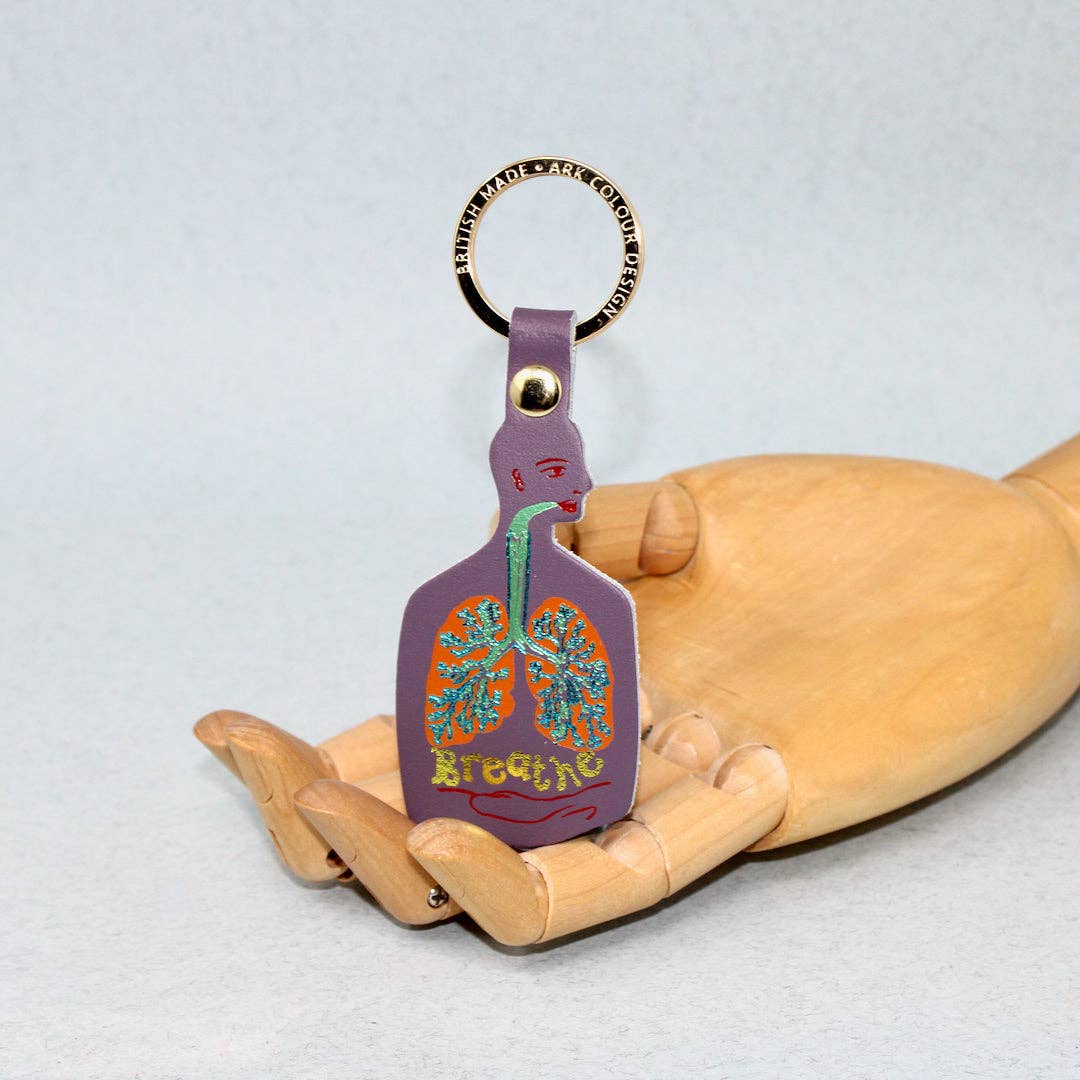 Breathe Leather Keychain in Grape