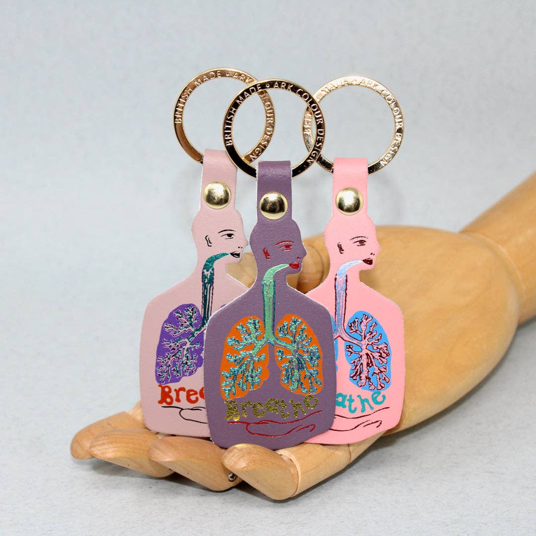 Breathe Leather Keychain in Grape