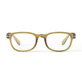 Front view of IZIPIZI #B Reading Glasses in Golden Green