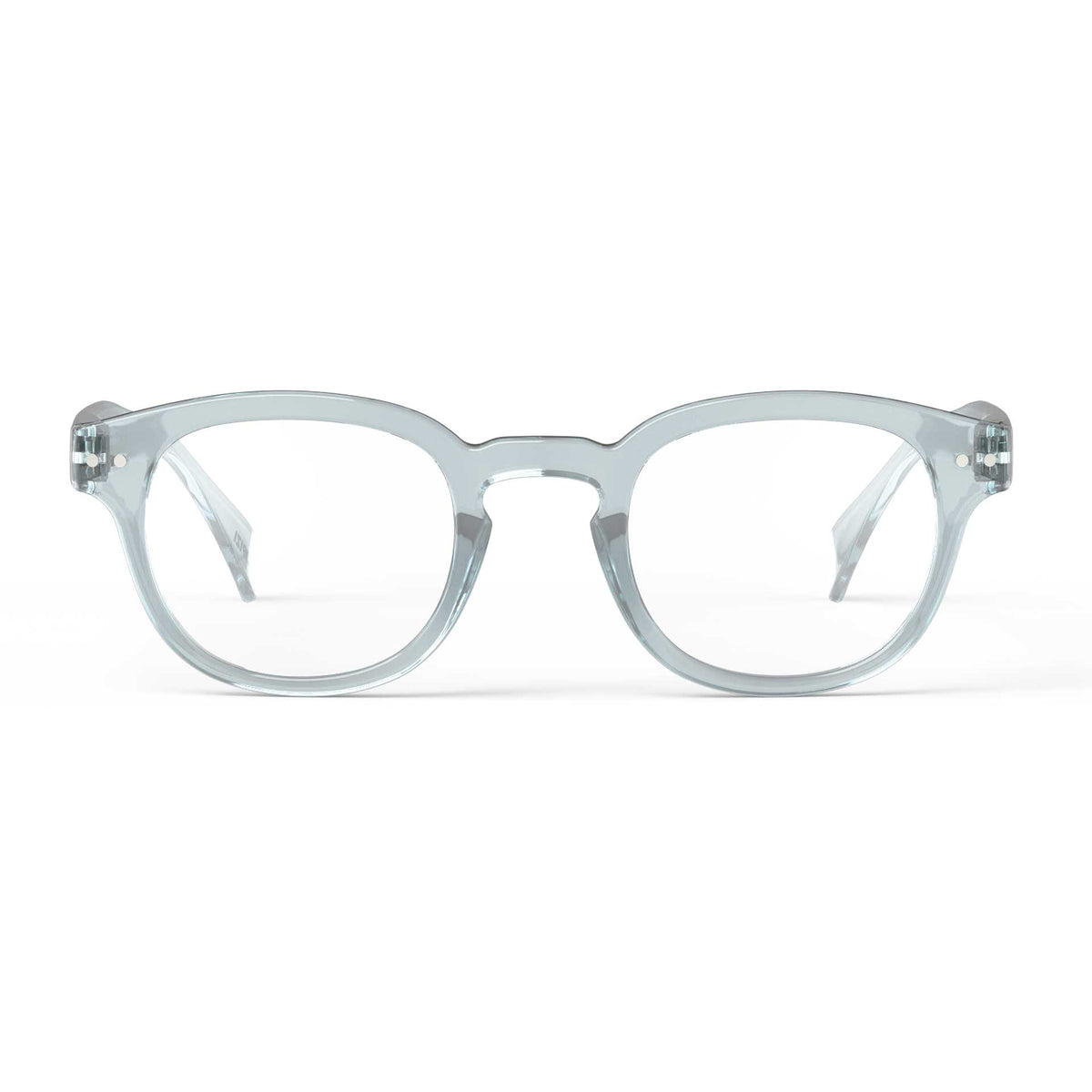 a pair of light blue reading glasses from Izipizi France