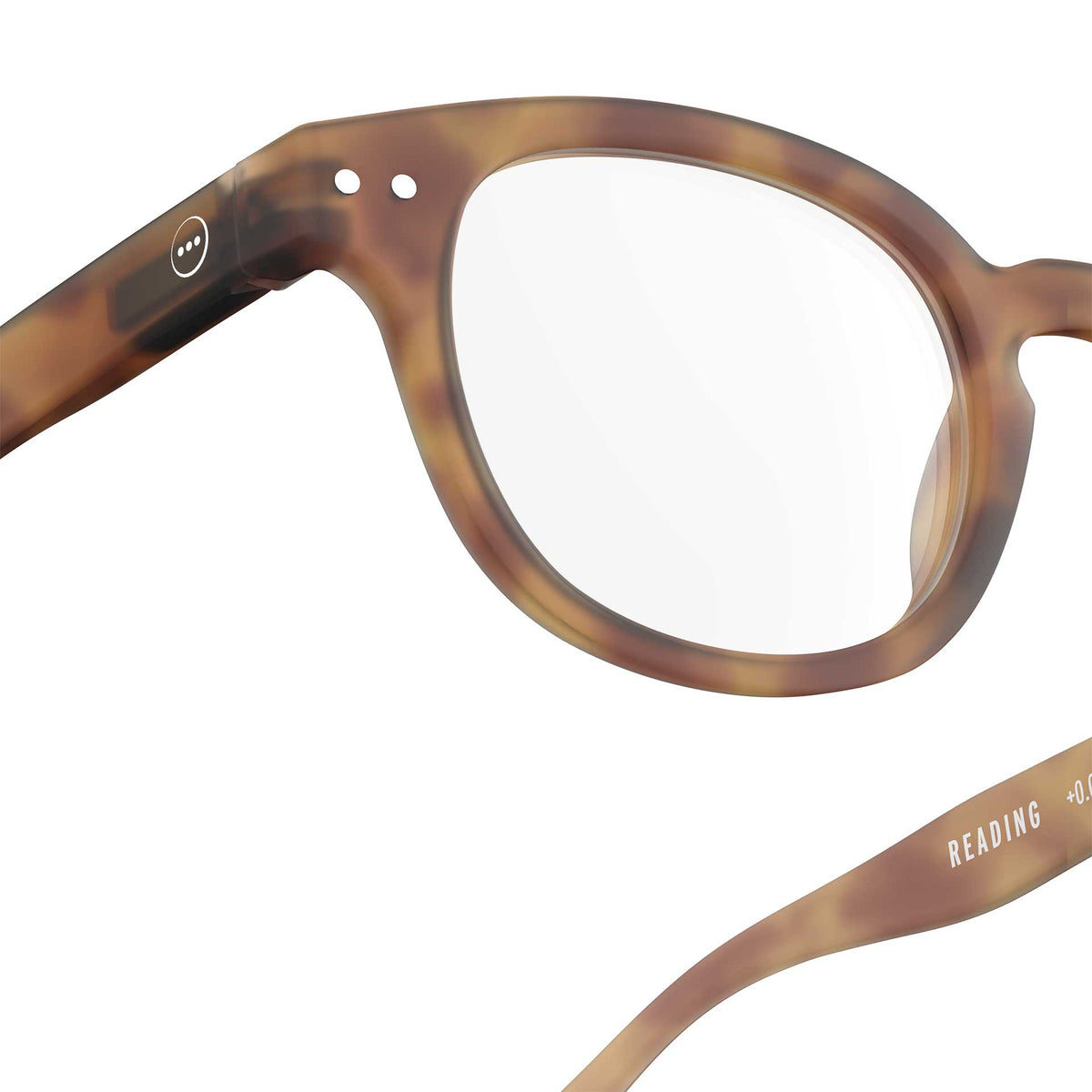 a pair of light brown reading glasses from Izipizi France