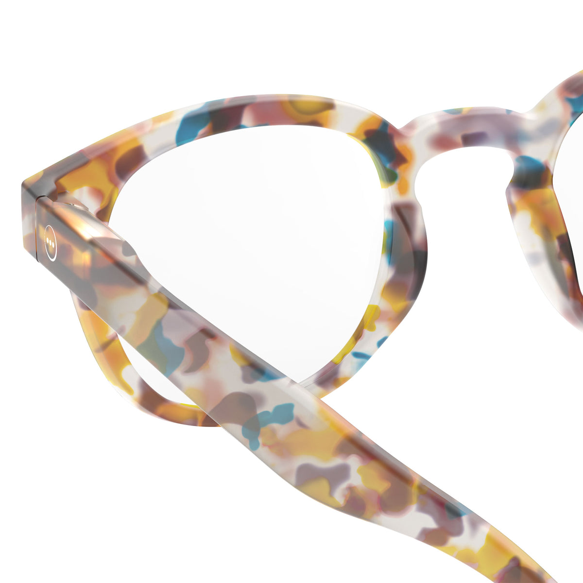 a pair of brown and blue tortoise reading glasses from Izipizi France