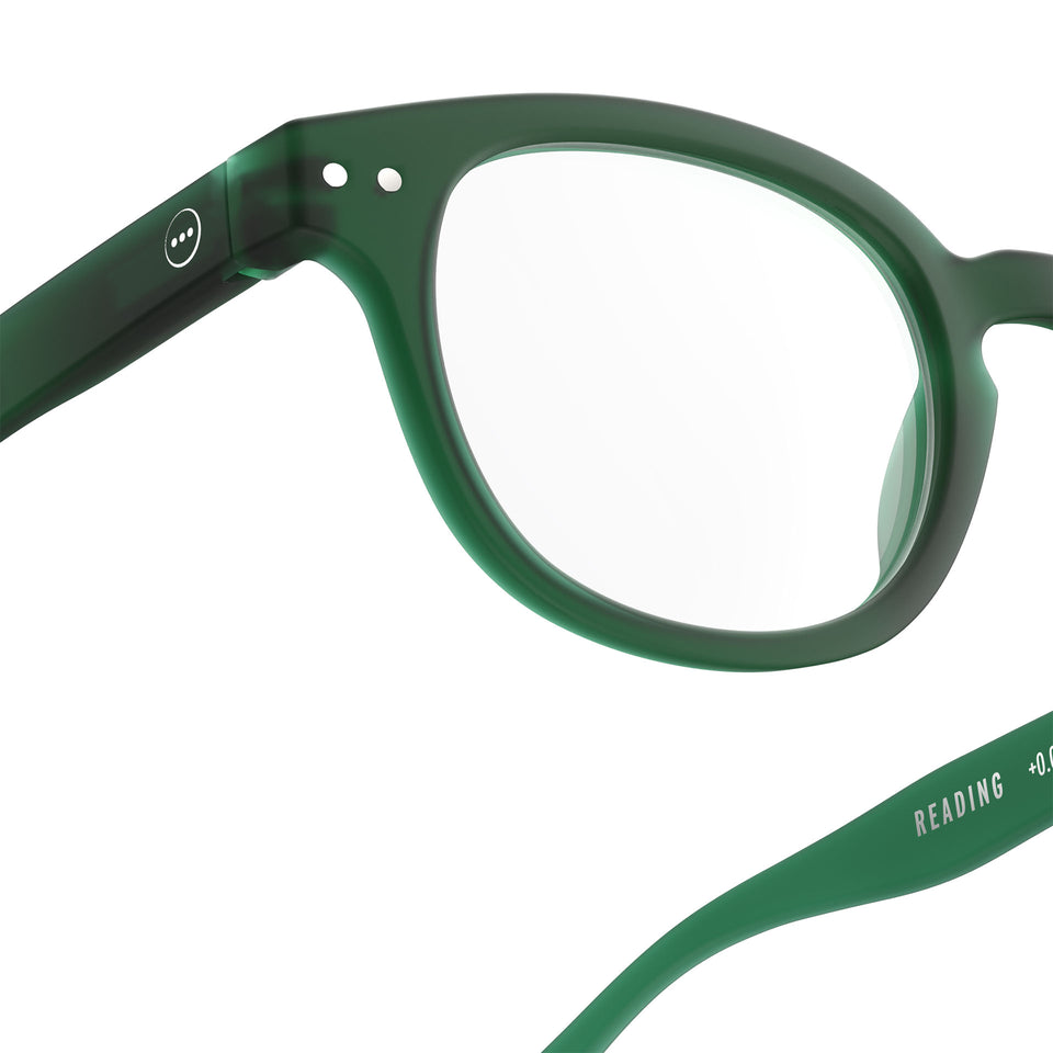 a pair of frosted green reading glasses from Izipizi France