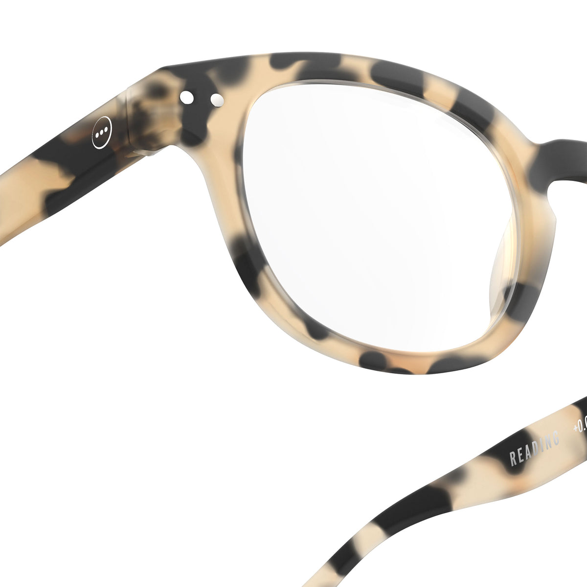 a pair of light brown tortoise reading glasses from Izipizi France