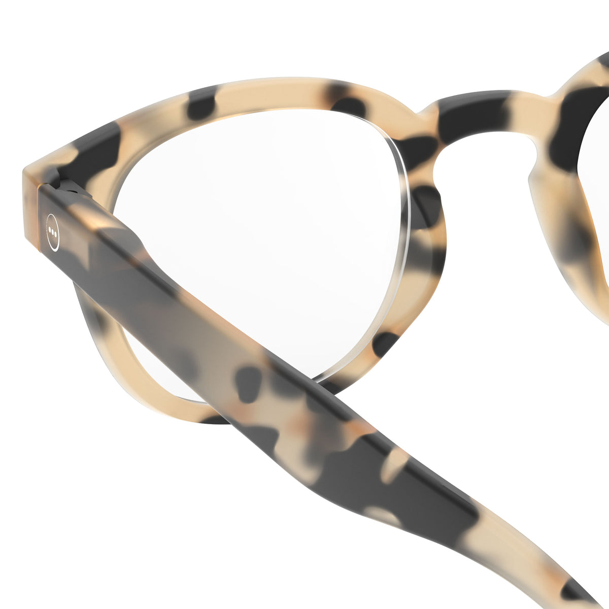 a pair of light brown tortoise reading glasses from Izipizi France