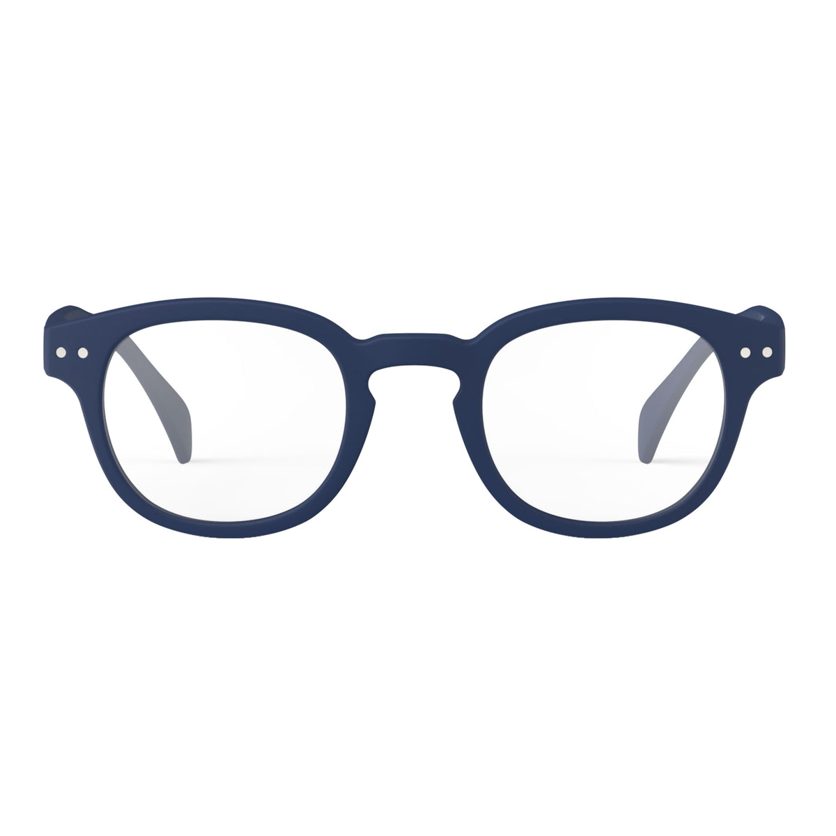 a pair of matte dark navy blue reading glasses from Izipizi France