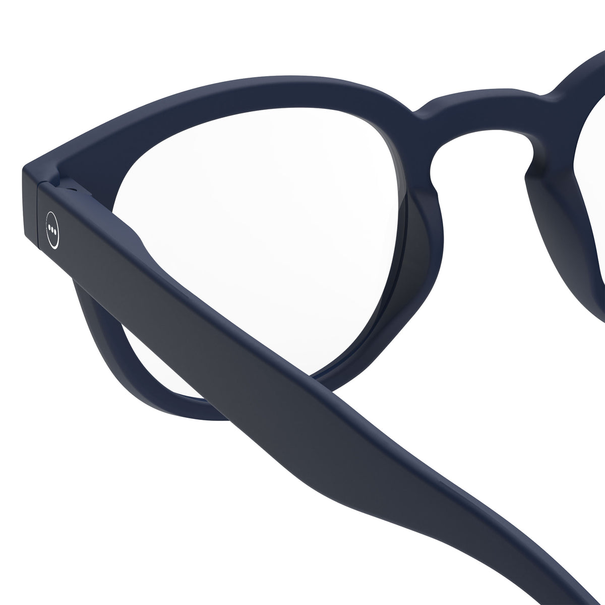 a pair of matte dark navy blue reading glasses from Izipizi France