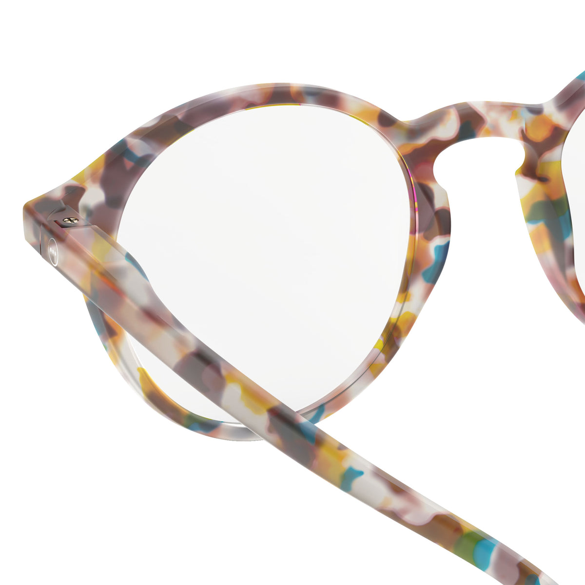 a pair of frosted blue brown tortoise reading glasses from izipizi France