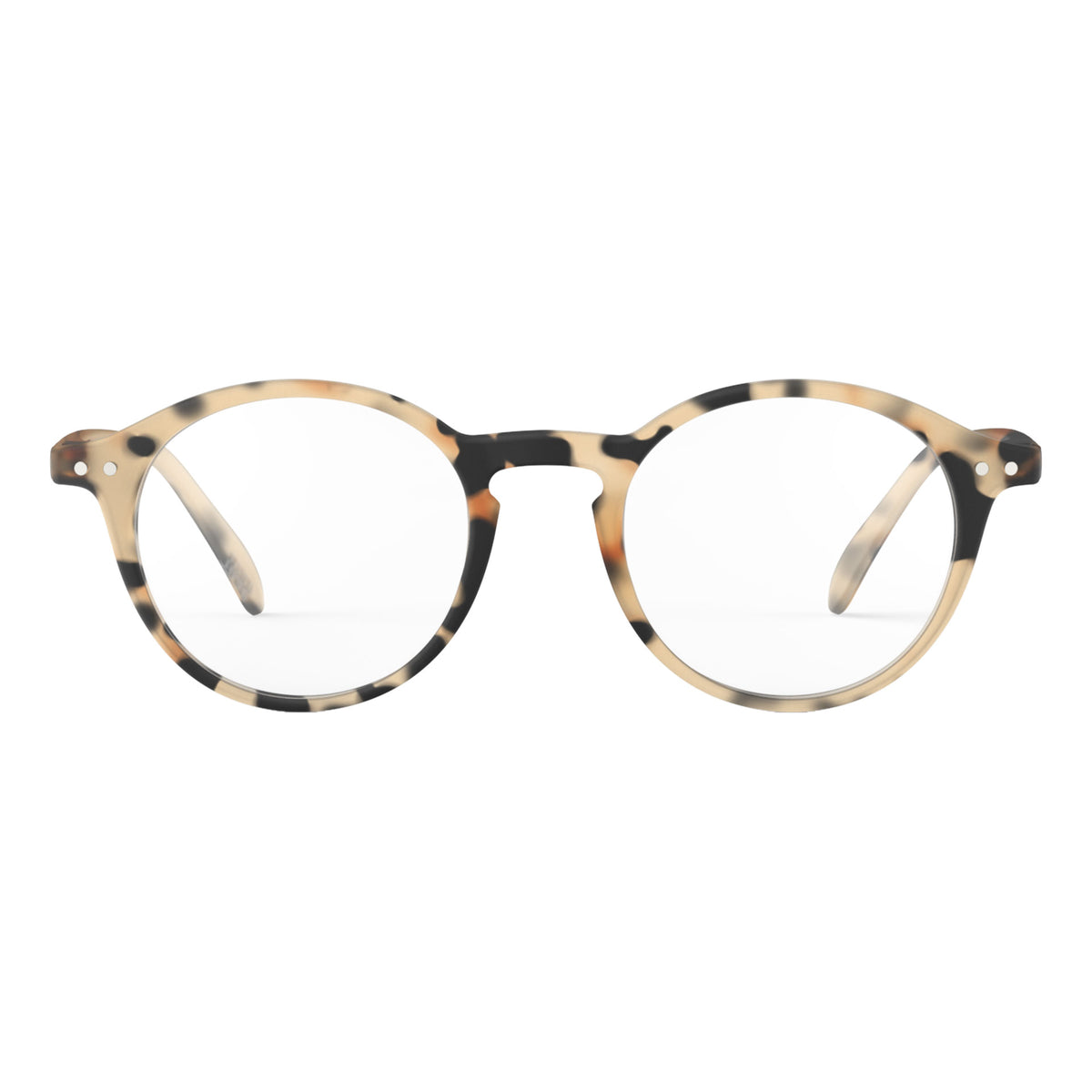 a pair of frosted light brown tortoise reading glasses from izipizi France