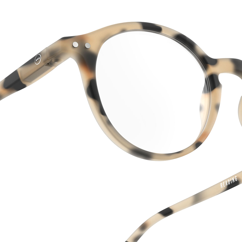 a pair of frosted light brown tortoise reading glasses from izipizi France