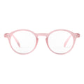 a pair of frosted pale light pink reading glasses from izipizi France