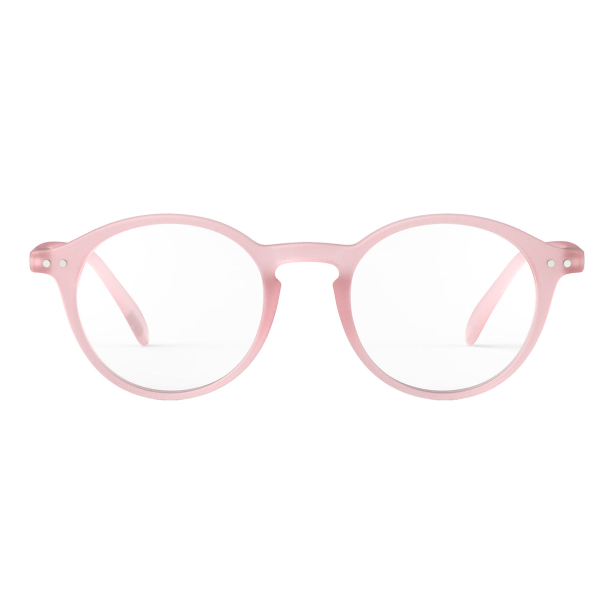 a pair of frosted pale light pink reading glasses from izipizi France