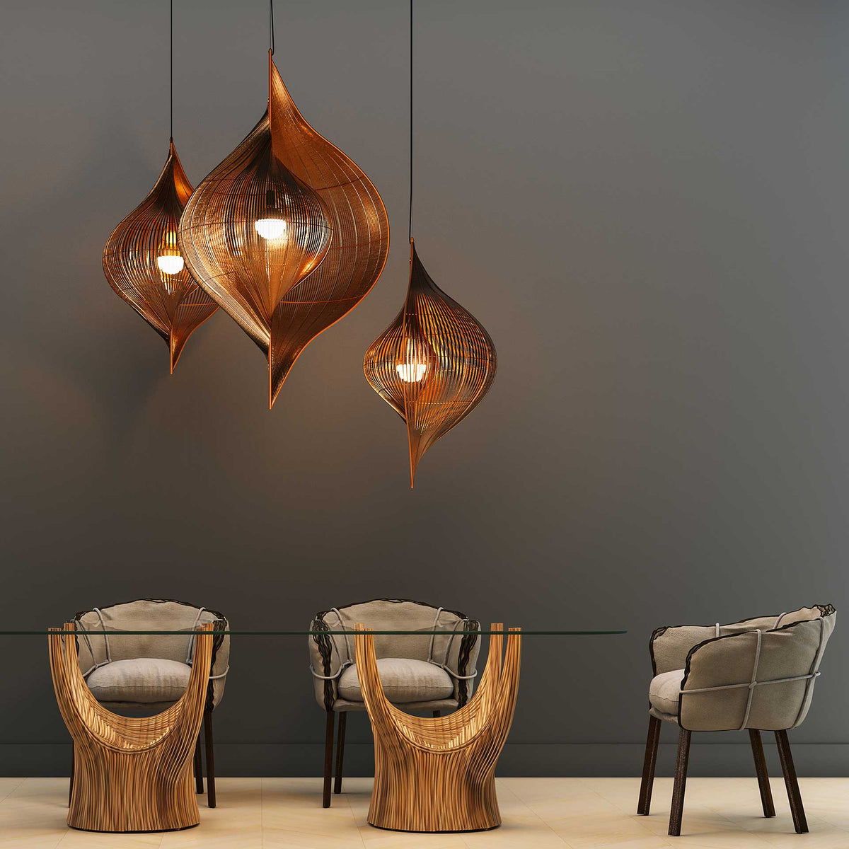 Conch Hanging Lamp by Kenneth Cobonpue